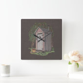 Apple Orchard Outhouse Quadratische Wanduhr (Zuhause)
