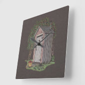 Apple Orchard Outhouse Quadratische Wanduhr (Winkel)