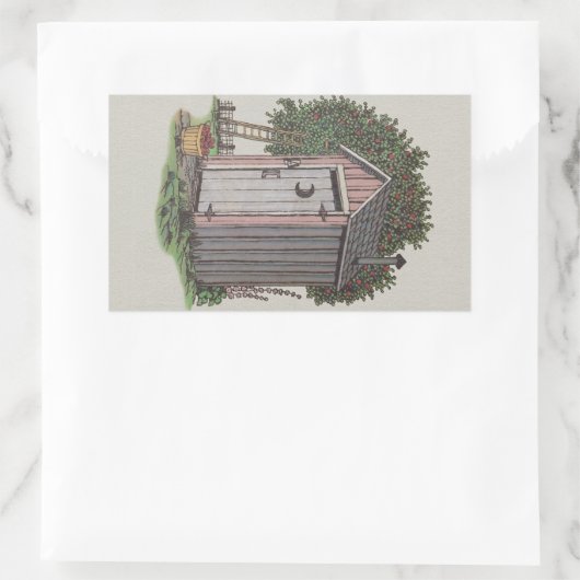 Apple Orchard Outhouse Rechteckiger Aufkleber (Tasche)