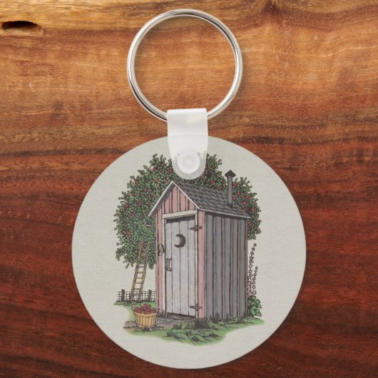 Apple Orchard Outhouse Schlüsselanhänger (Vorderseite)