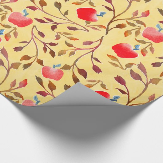 Apple Orchard Red Geschenkpapier (Ecke)