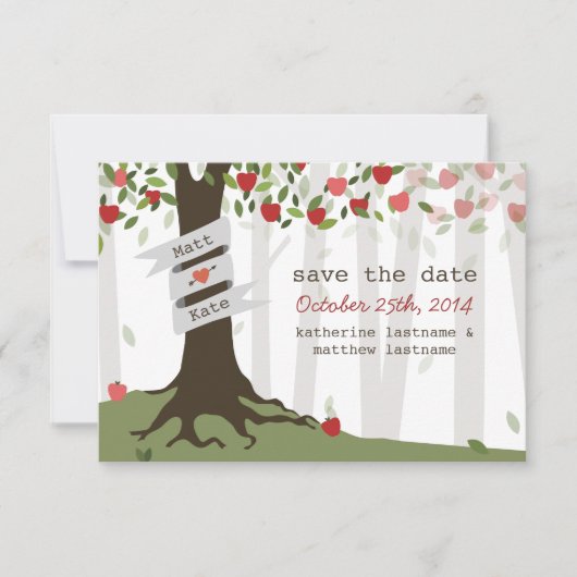 Apple Orchard Wedding Herbst Save the Date (Vorderseite)