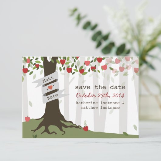 Apple Orchard Wedding Herbst Save the Date (Stehend Vorderseite)