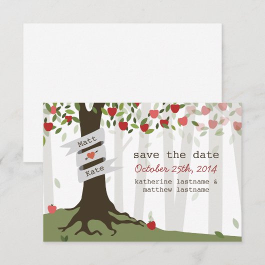 Apple Orchard Wedding Herbst Save the Date (Vorne/Hinten)