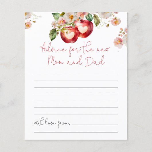 Apple Our Eye Advice Mama Vater Baby Shower Card (Vorderseite)