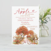 Apple Our Eye Baby Shower Bow Orange Gingham Einladung (Stehend Vorderseite)