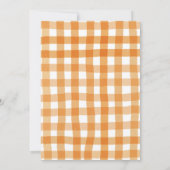 Apple Our Eye Baby Shower Bow Orange Gingham Einladung (Rückseite)