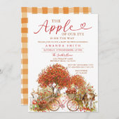 Apple Our Eye Baby Shower Bow Orange Gingham Einladung (Vorne/Hinten)