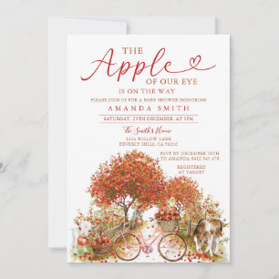 Apple Our Eye Baby Shower Bow Orange Gingham Einladung