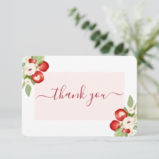 Apple Our Eye Baby Shower Dankeschön Karte (Stehend Vorderseite)