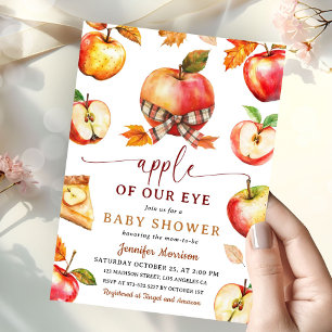 Apple Our Eye Baby Shower Fall Gingham Einladung