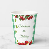Apple Our Eye Gingham Birthday Cups Pappbecher (Vorderseite)