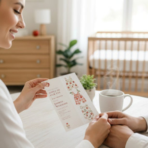 Apple Our Eye moderne Aquarell Babydusche Einladung