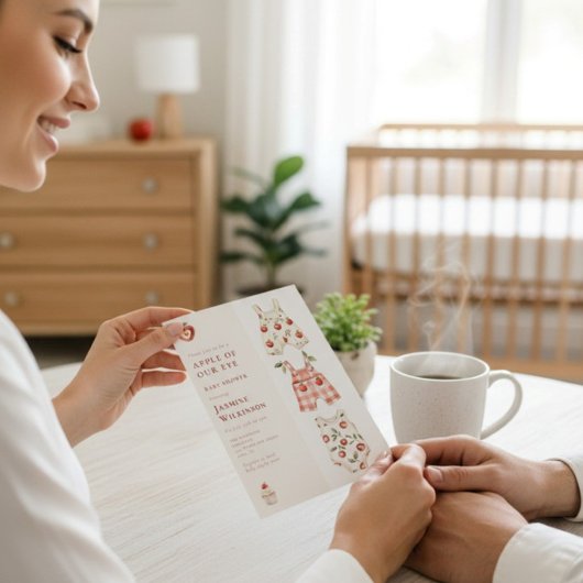 Apple Our Eye moderne Aquarell Babydusche Einladung