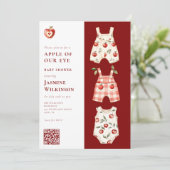 Apple Our Eye moderner Aquarell QR-Code Einladung (Stehend Vorderseite)