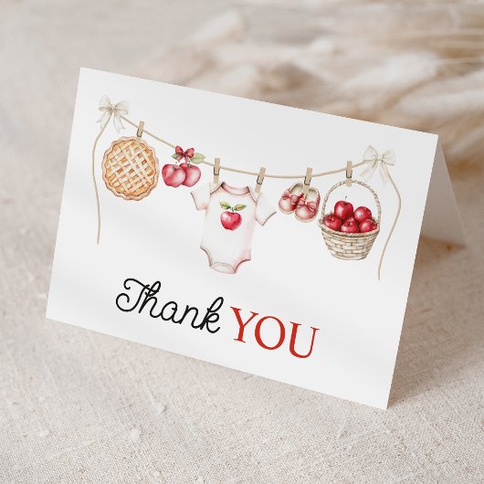 Apple Our Eye Orchard Harvest Baby Shower Dankeskarte