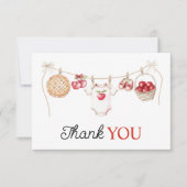 Apple Our Eye Orchard Harvest Baby Shower Dankeskarte (Vorderseite)