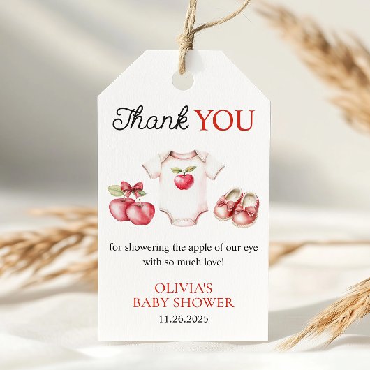 Apple Our Eye Orchard Harvest Baby Shower Gefallen Geschenkanhänger