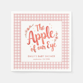 Apple Our Eye Pink Gingham Baby Shower Serviette