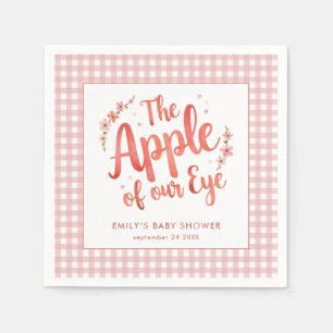 Apple Our Eye Pink Gingham Baby Shower Serviette