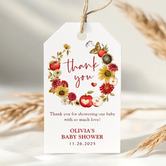 Apple Our Eye Wreath Fall Baby Shower Gefallen Geschenkanhänger