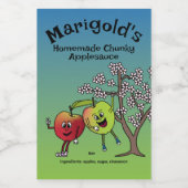 Apple Pals Funny Cartoon Compote Pie und mehr Lebensmitteletikett (Einzelnes Label)