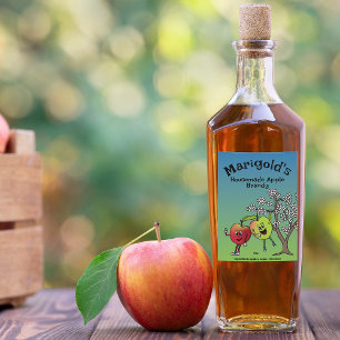 Apple Pals Funny Cartoon Compote Pie und mehr Lebensmitteletikett