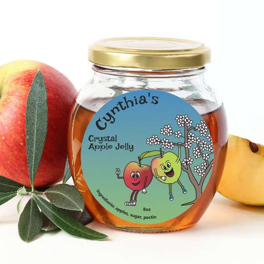 Apple Pals Funny Cartoon Sauce Butter Pie und mehr Runder Aufkleber