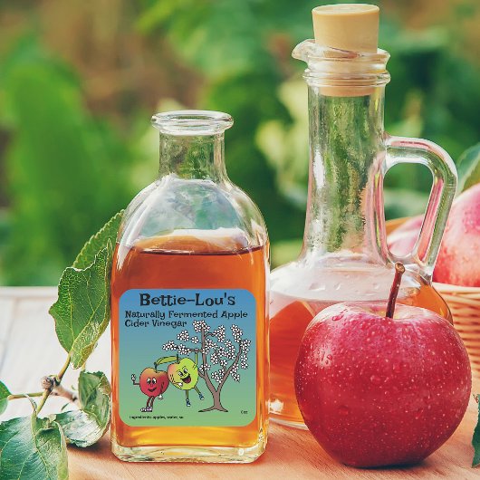 Apple Pals Funny Cartoon Sauce Pie und mehr Quadratischer Aufkleber