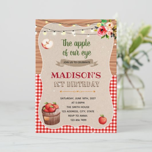 Apple-Party Einladung (Stehend Vorderseite)