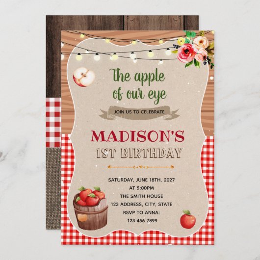 Apple-Party Einladung (Vorne/Hinten)