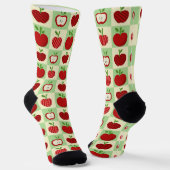 Apple Pattern Cute Teacher Gift Fall Check  Socken (Gewinkelt)