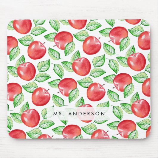 Apple Pattern Personalisiert Teacher Mousepad (Vorne)