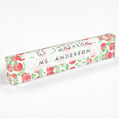 Apple Pattern Personalisiert Teacher Namensplakette
