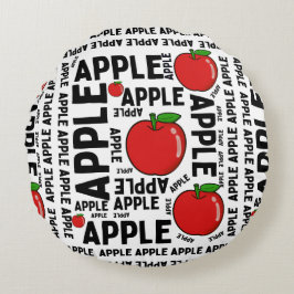 APPLE PATTERN RUNDES KISSEN