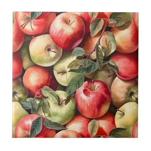 Apple Pattern Tile Fliese (Vorderseite)