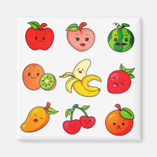 Apple, Peach, Watermelon Magnet