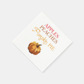 Apple Peaches Pumpkin Pie Autumn Napkin Serviette (Ecke)