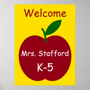 Apple-Personalisiert-Begrüßung des Lehrers Poster