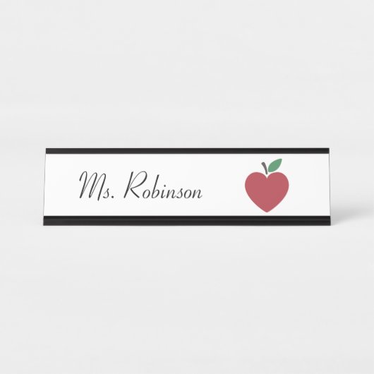 Apple Personalisiert Teacher Schreibtischnamensplakette (Vorderseite )