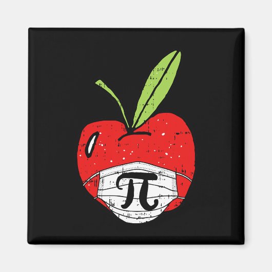 Apple Pi-day Niedliche Gesichtsmaske Lehrer Studen Magnet (Vorne)
