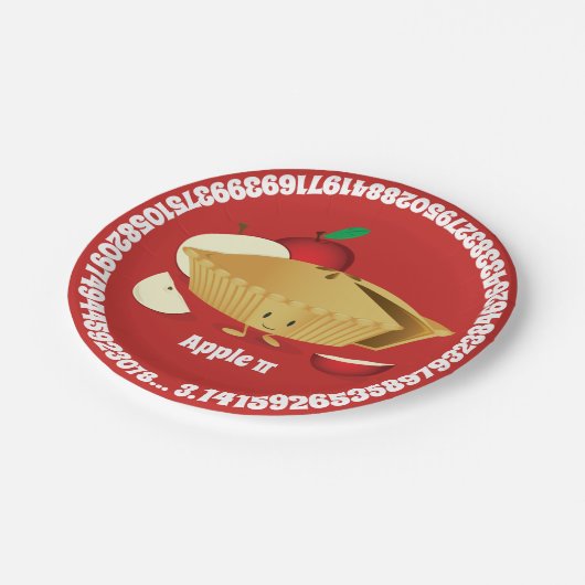 Apple Pi Day | Papierplatte Pappteller (Schrägansicht)