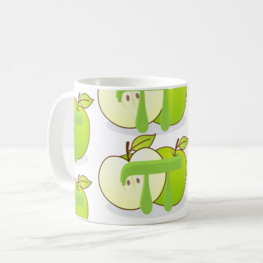 Apple Pi Green Mathe Teacher Kaffeetasse (Vorderseite Links)