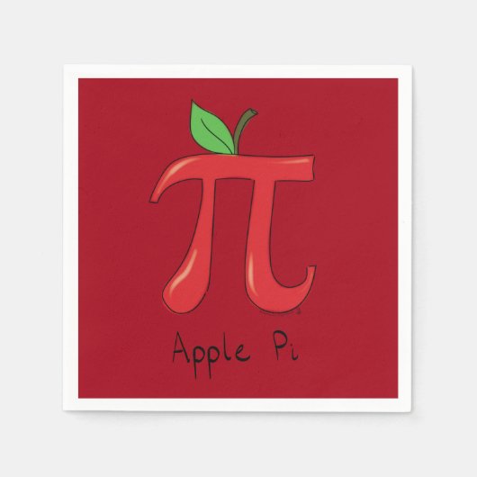 Apple Pi Niedlich Mathe Pi Day Party Napkins Serviette (Vorderseite)