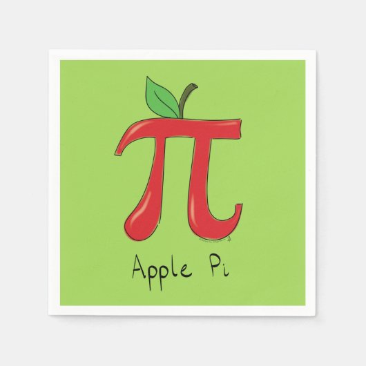 Apple Pi Niedlich Mathe Pi Day Party Napkins Serviette (Vorderseite)