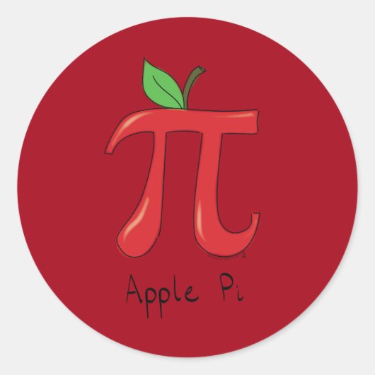 Apple Pi Niedlich Mathematik Pi Day Stickers (Vorderseite)