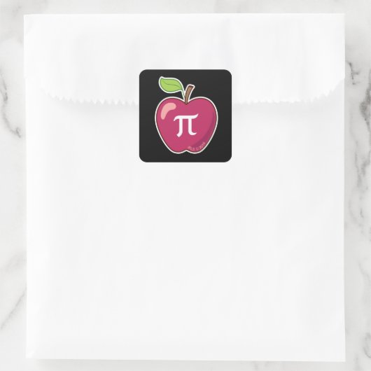Apple Pi Quadratischer Aufkleber (Tasche)