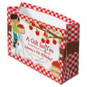 Apple picking African American Birthday Party Große Geschenktüte (Rückseite Schrägansicht)