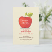 Apple Picking Birthday Party Ankündigung (Stehend Vorderseite)