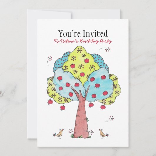 Apple Picking Birthday Party Einladung (Vorderseite)